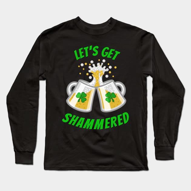 Funny Saint Patricks Day Shamrock and Beer Drinking tshirt Long Sleeve T-Shirt by BansheeApps